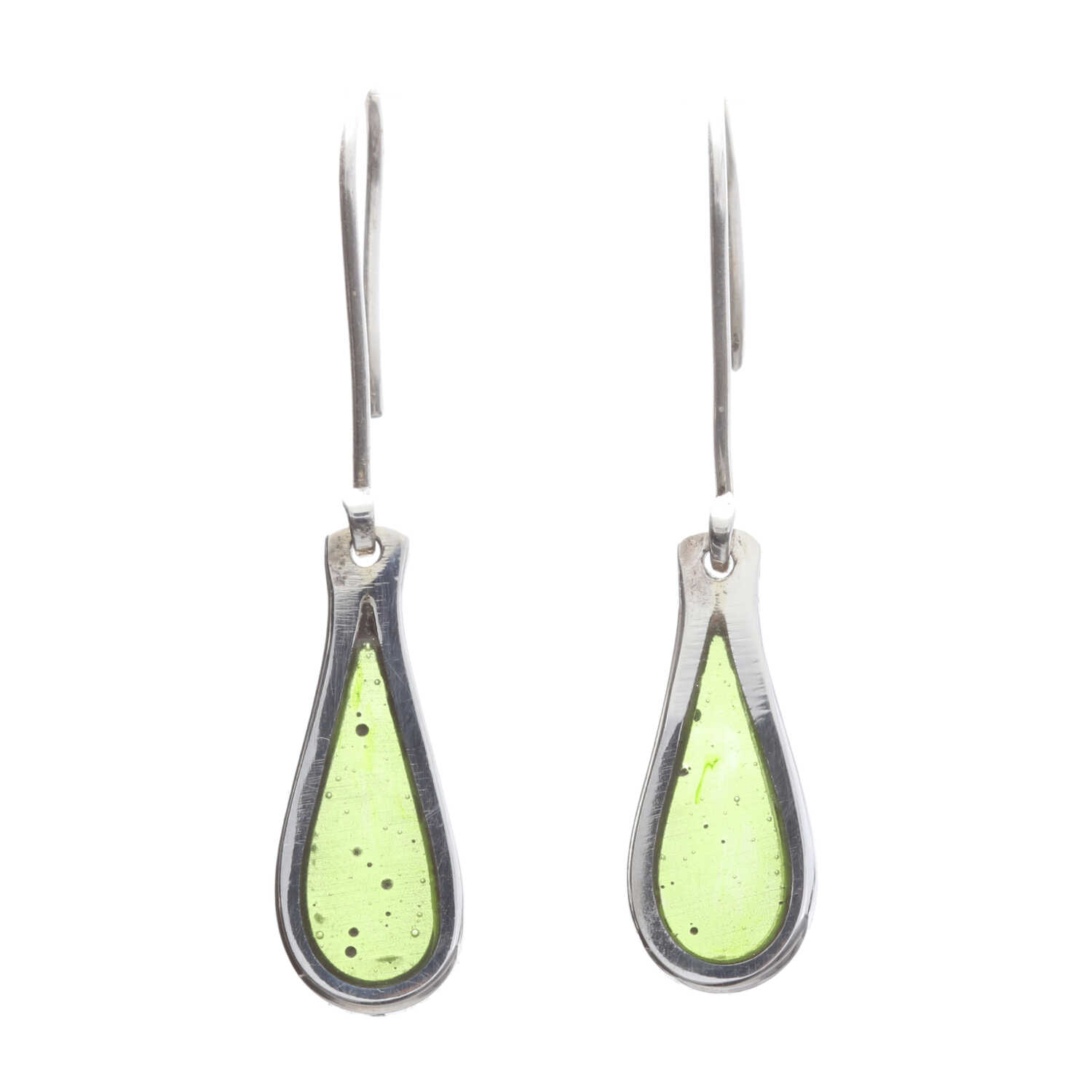 Oorbellen Resin art collection - Sterling Zilver - Lime green