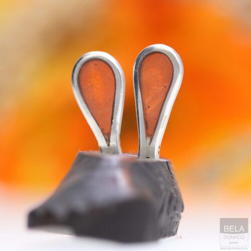 Oorbellen Resin art collection – Sterling Zilver – Oranje