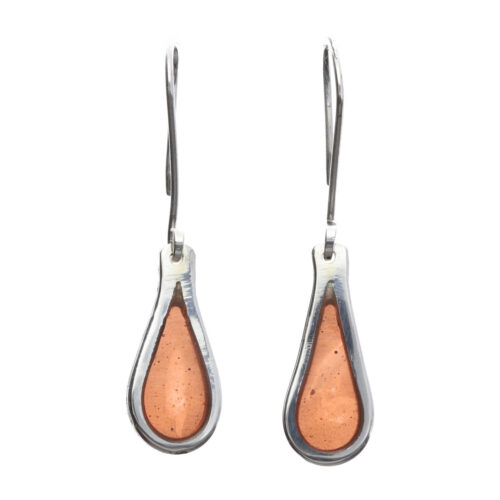 Oorbellen Resin art collection – Sterling Zilver – Oranje