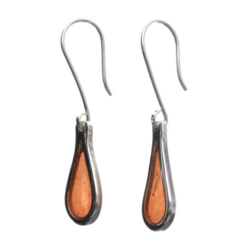 Oorbellen Resin art collection – Sterling Zilver – Oranje