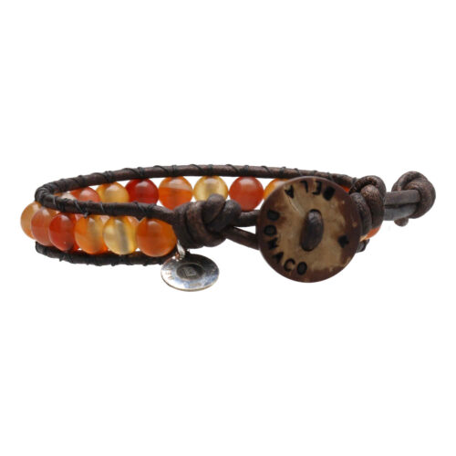 Armband Classic B8 – Carneool – Bruin vintage Leder