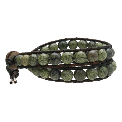 Wikkelarmband Classic B8 – Serpetijn – Army green Leder