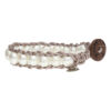 Armband Classic B8 - witte Parels - Mauve gecoated vintage Leer-5