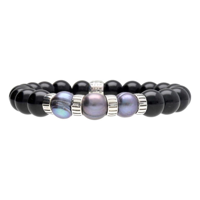 Armband Luxury B10 - Onix - Zwarte Parels - Sterling Zilver-17