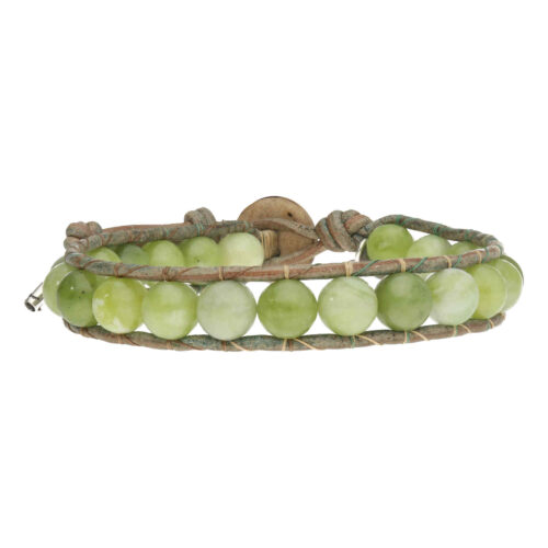 Armband Classic B8 – Peridot – Groen-bruin vintage Leder