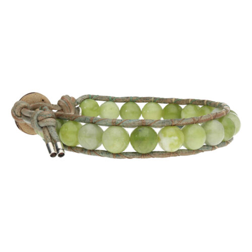 Armband Classic B8 – Peridot – Groen-bruin vintage Leder