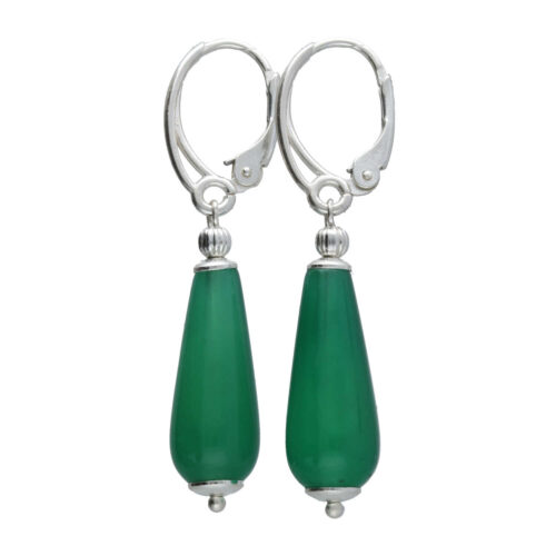 Oorbellen Art Deco – Jade – Sterling Zilver