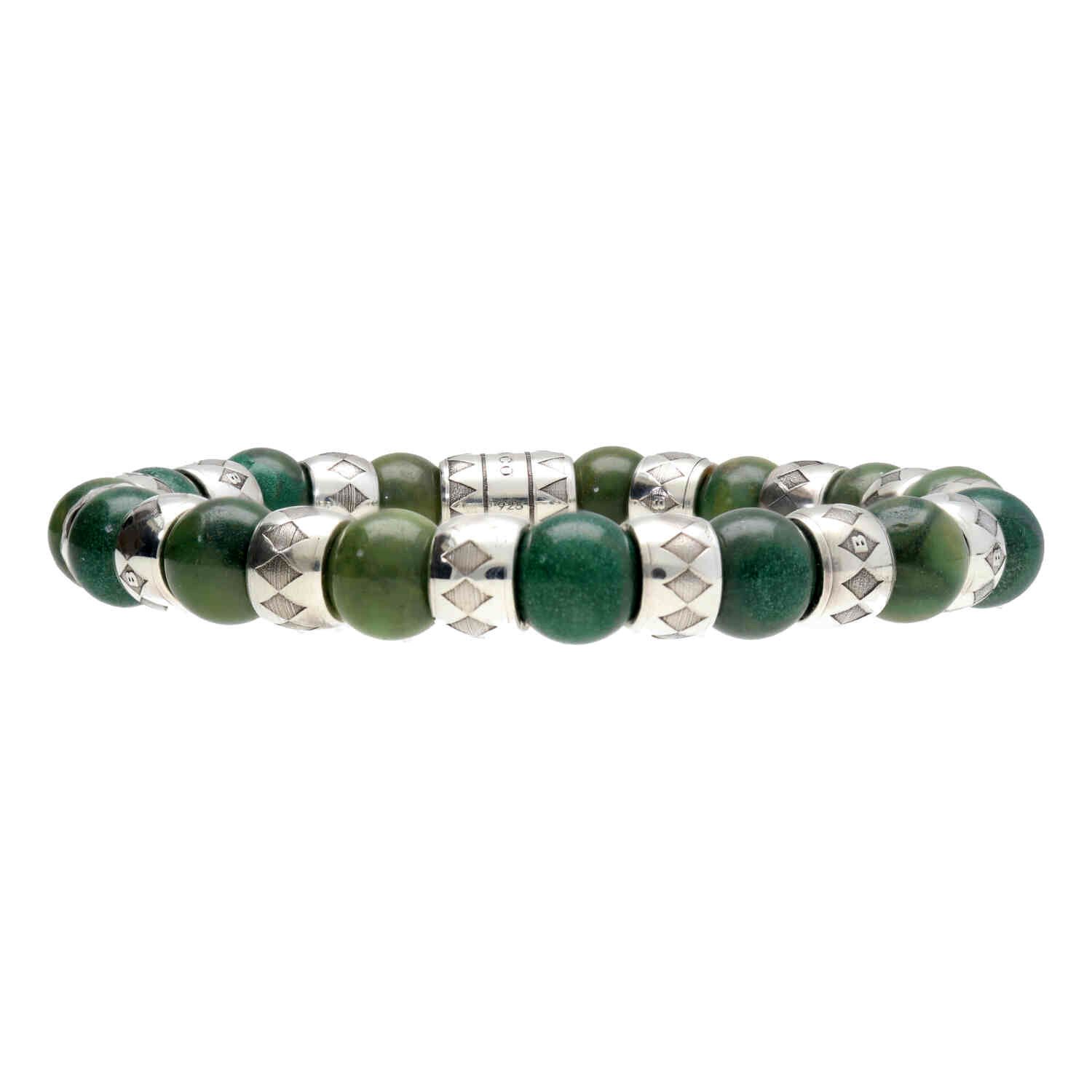 Armband Luxury - Supreme B10 - Afrikaanse Jade - Geoxideerd Sterling Zilver-1
