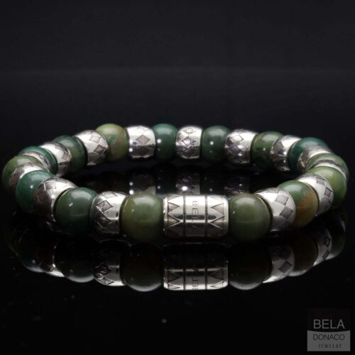 Armband Luxury Supreme B10 – Afrikaanse Jade – Geoxideerd Sterling Zilver