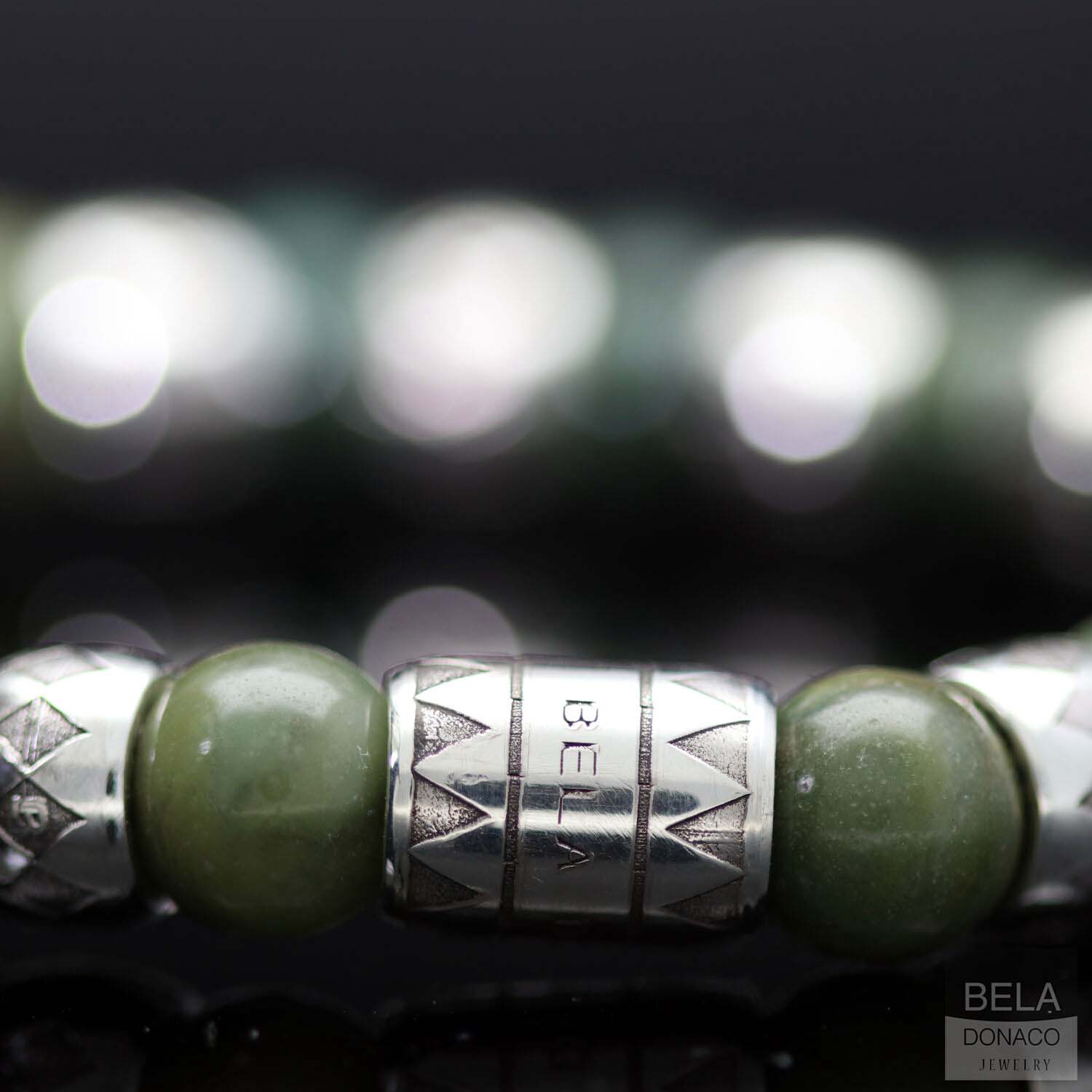 Armband Luxury - Supreme B10 - Afrikaanse Jade - Geoxideerd Sterling Zilver-4