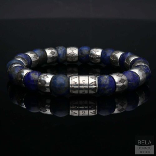 Armband Luxury Supreme B10 – Lapis Lazuli – Geoxideerd Sterling Zilver