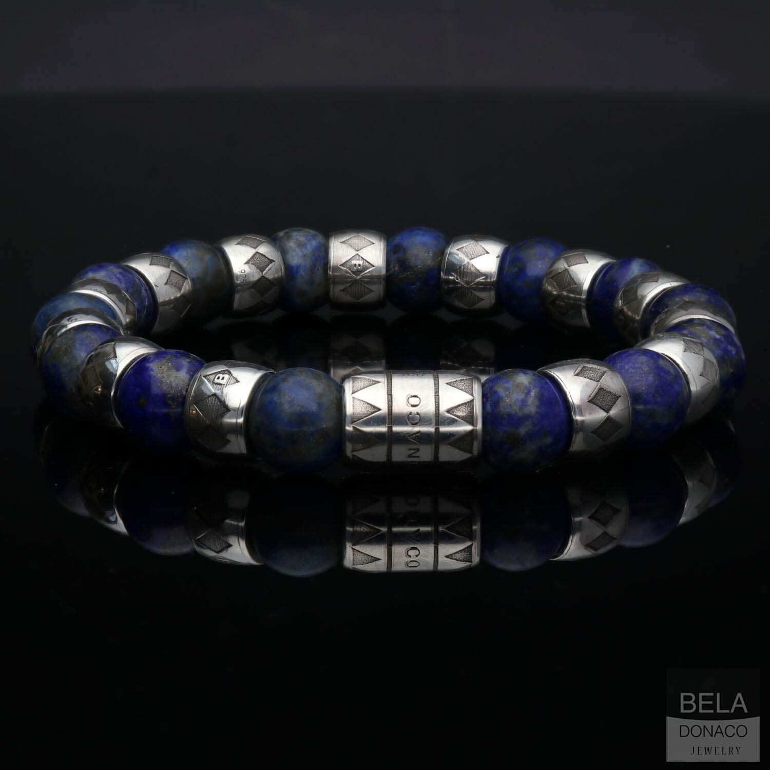 Armband Luxury - Supreme B10 - Lapis Lazuli - Geoxideerd Sterling Zilver-2