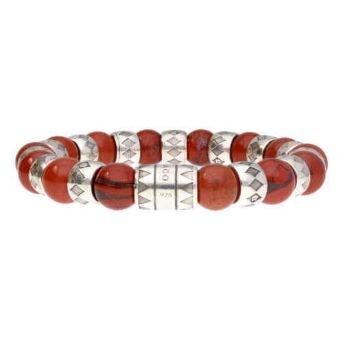 Armband Luxury – Supreme B10 – Redstone Jaspis – Geoxideerd Sterling Zilver