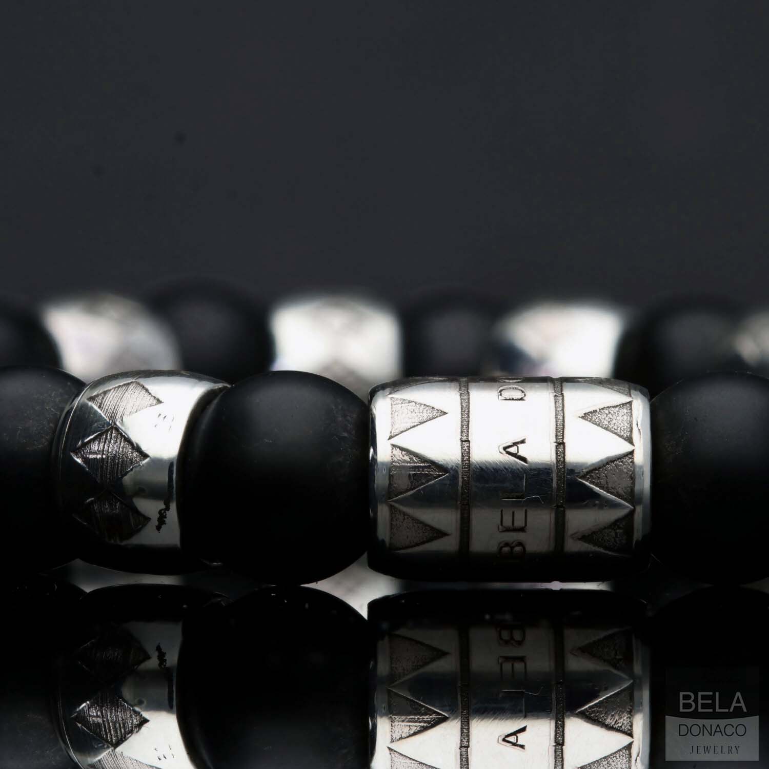 Armband Luxury - Supreme B10 - Zwarte mat Onyx - Geoxideerd Sterling Zilver-5