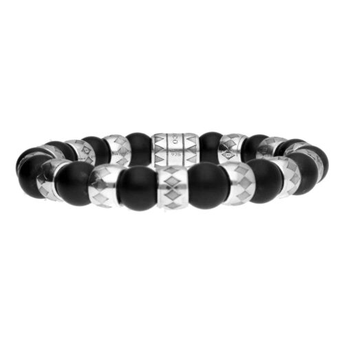 Armband Luxury Supreme B10 – Zwarte mat Onyx – Geoxideerd Sterling Zilver