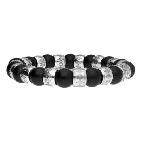 Armband Luxury Supreme B10 – Zwarte mat Onyx – Geoxideerd Sterling Zilver