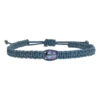 Heren enkelband Classic B8 - Zwarte Parel - blauw vintage leder macrame-6