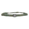 Heren enkelband Classic B8 - Zwarte Parel - groen leder macrame-6