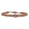 Heren enkelband Classic B8 - Zwarte Parel - naturel leder macrame-10