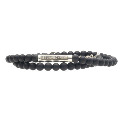 Wikkelarmband Classic B4 – Zwarte Onyx – Sterling Zilver