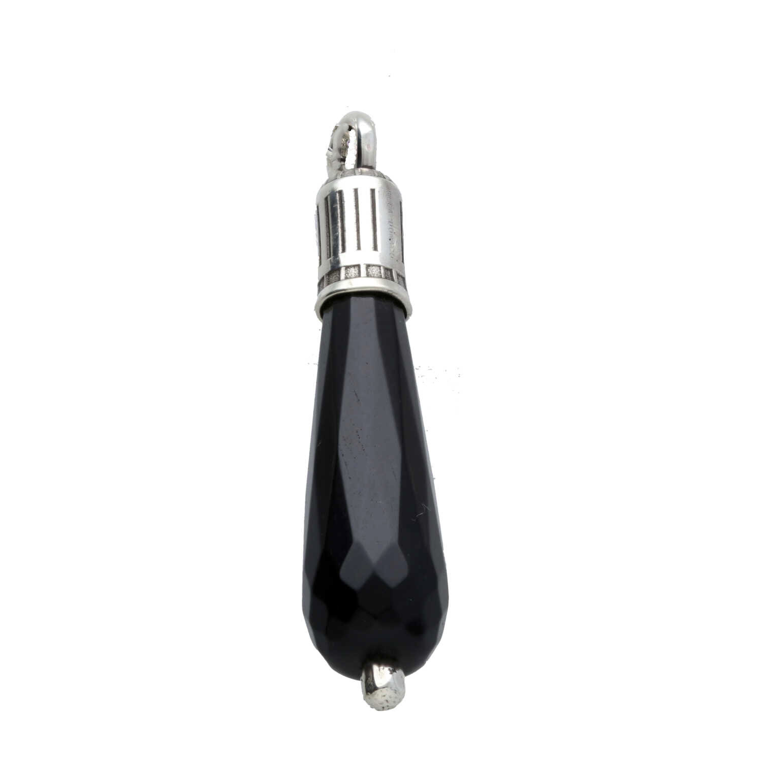 Hanger Art Deco - Zwarte facet Agaat - Sterling Zilver-1