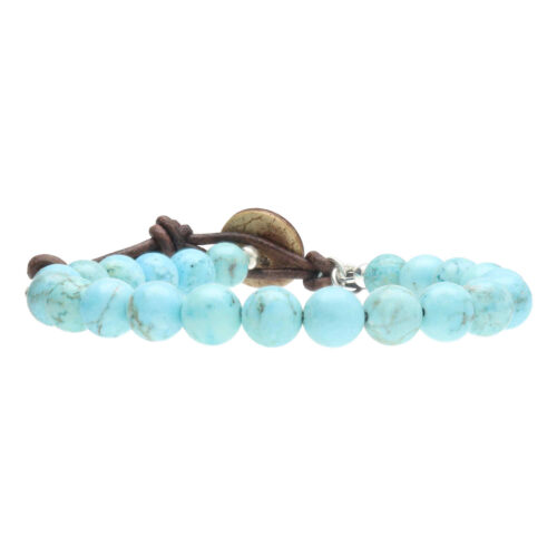 Armband Basic B8 – Bohemian – Turquoise – Leer