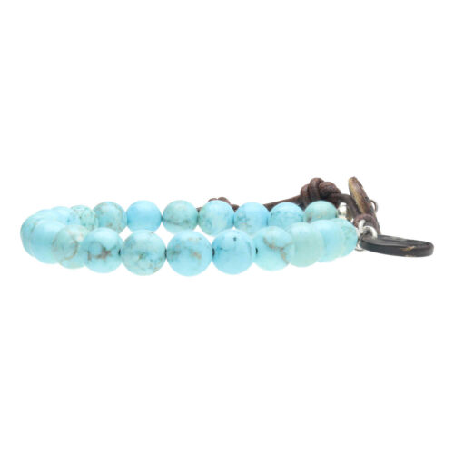 Armband Basic B8 – Bohemian – Turquoise – Leer