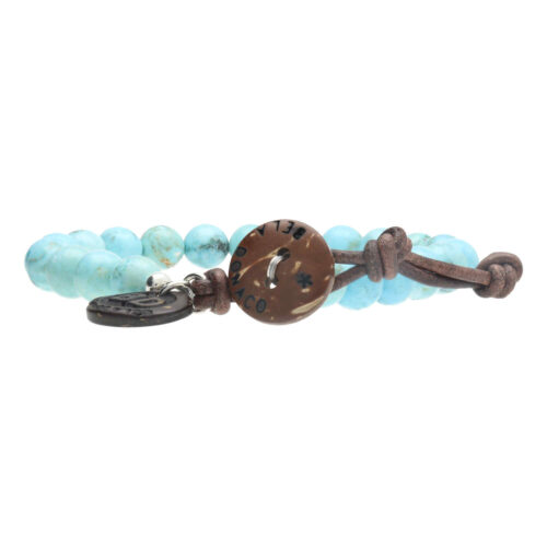 Armband Basic B8 – Bohemian – Turquoise – Leer