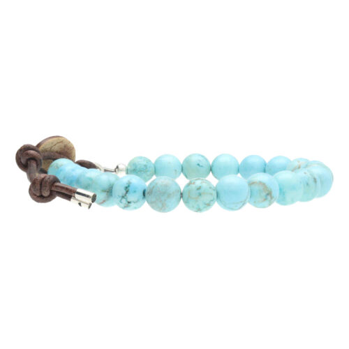 Armband Basic B8 – Bohemian – Turquoise – Leer