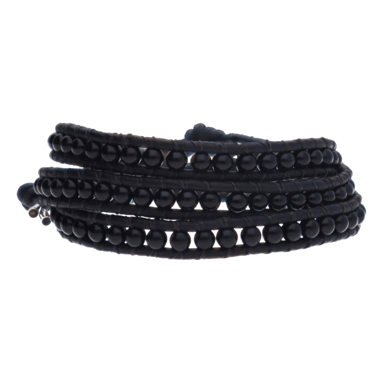 Wikkelarmband Classic B4 - Onyx - Leer