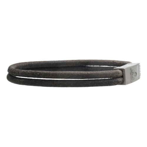 Armband Business line W7 – Buddha – RVS – vintage zwart leder