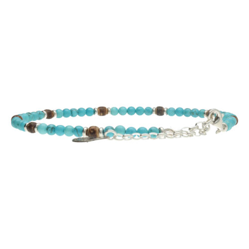 Enkelbandje Bohemian B4 – Turquoise – Sterling Zilver