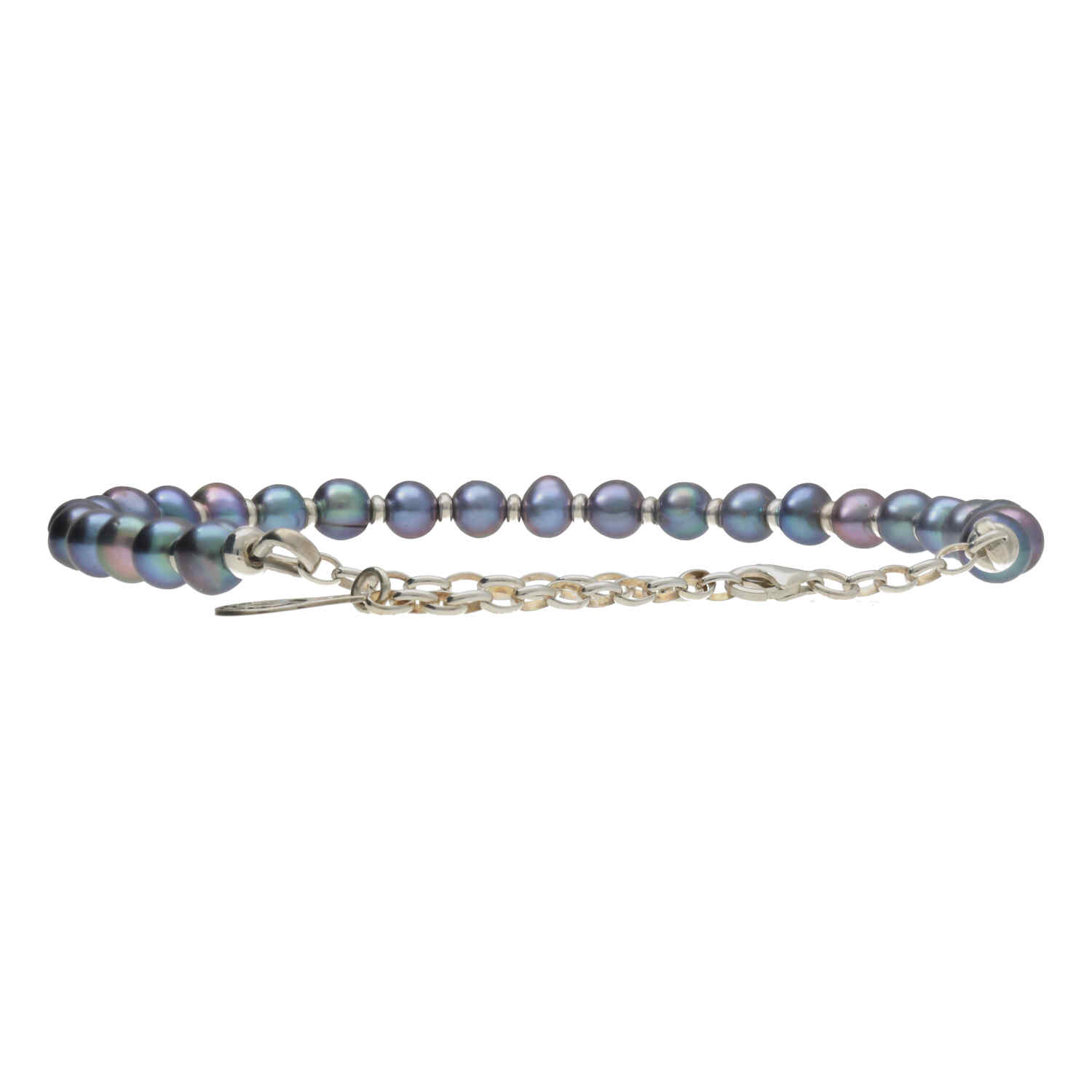 Enkelbandje Supreme Classic B6 - zwarte Parels - Sterling Zilver-3