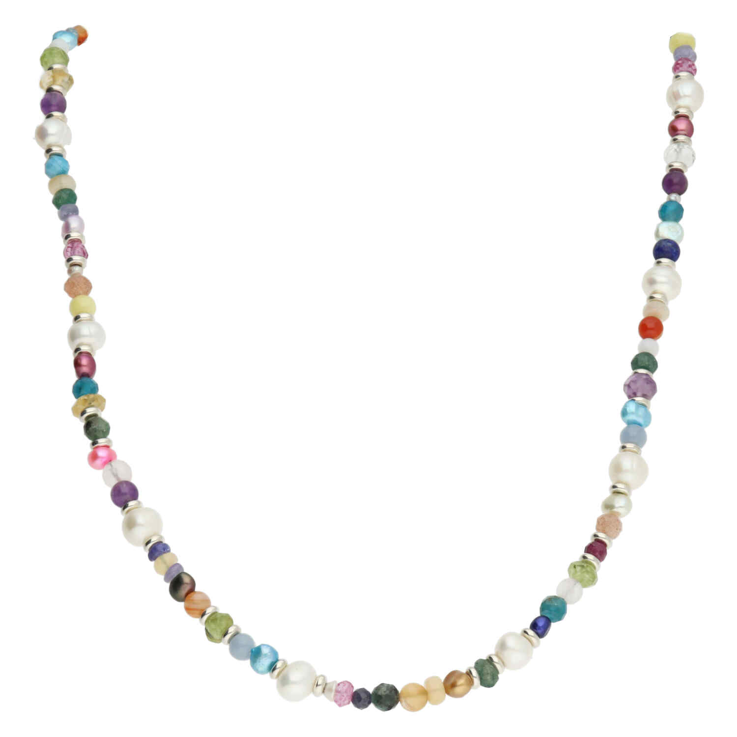 Ketting - Multi Color - Multi gemstone - Sterling Zilver