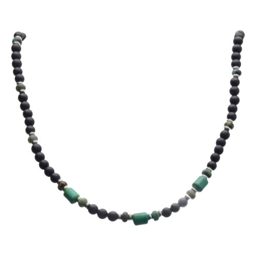 Herenketting Classic B4 – Onyx – Turquoise – Sterling Zilver