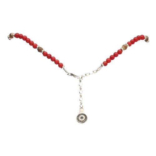 Ketting Classic B4 – Rode Parelmoer – Sterling Zilver