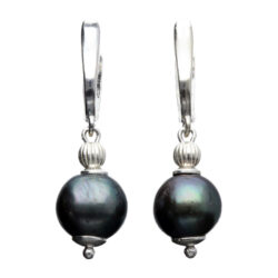Oorbellen Pearl collection B10 - Sterling Zilver - Zwarte Parels