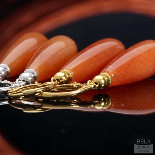 Oorbellen Classic – Rode Aventurijn – Sterling Zilver