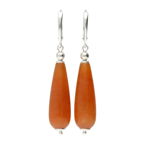 Oorbellen Classic – Rode Aventurijn – Sterling Zilver
