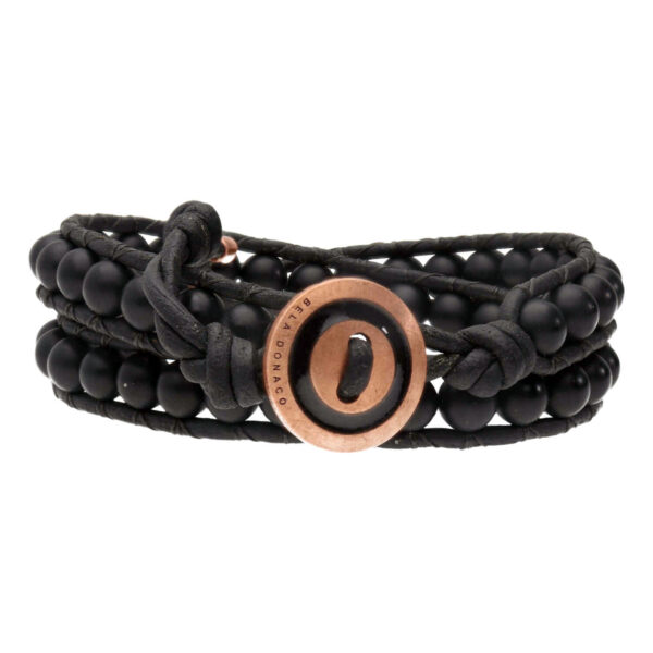 Wikkelarmband Classic B6 - Glas Emaille - Zwarte Onyx