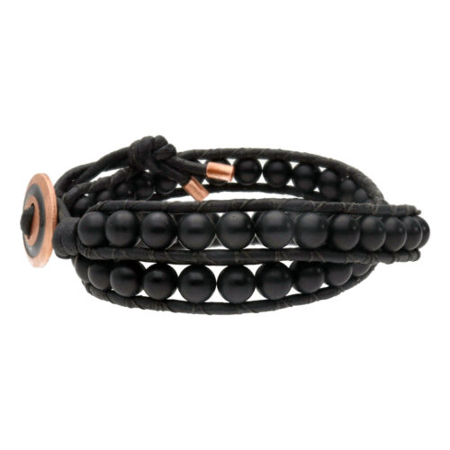Wikkelarmband Classic B6 – Glas Emaille – Zwarte Onyx