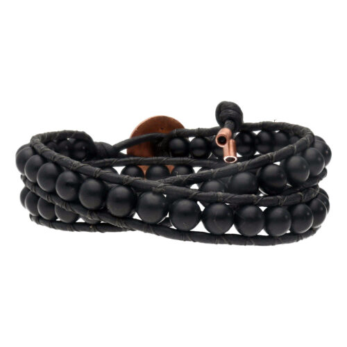 Wikkelarmband Classic B6 – Glas Emaille – Zwarte Onyx