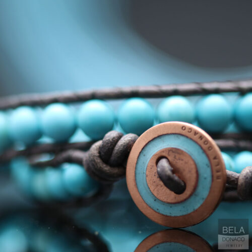 Wikkelarmband Bohemian B6 – Glas Emaille – Turquoise