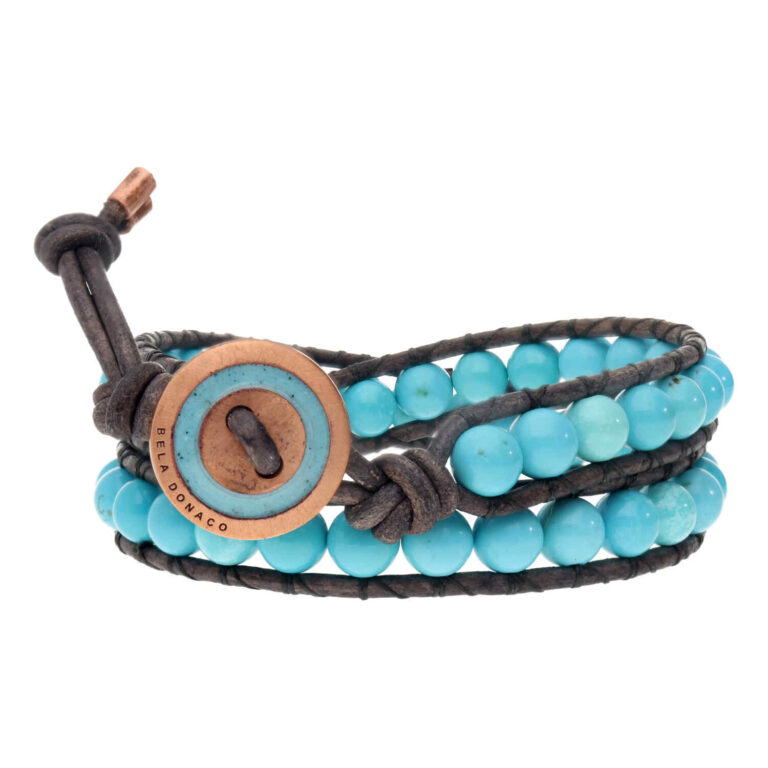 Wikkelarmband Bohemian B6 - Glas Emaille - Turquoise-3