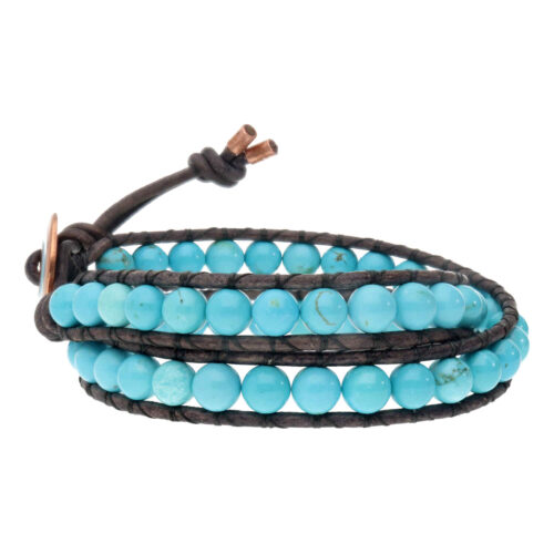Wikkelarmband Bohemian B6 – Glas Emaille – Turquoise