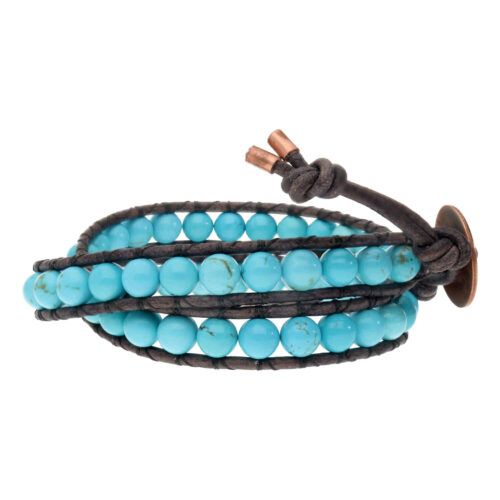 Wikkelarmband Bohemian B6 – Glas Emaille – Turquoise