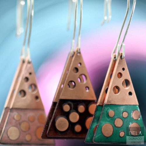 Oorbellen Enamel – Glas Emaille – Bohemian – Sterling Zilver -Turquoise