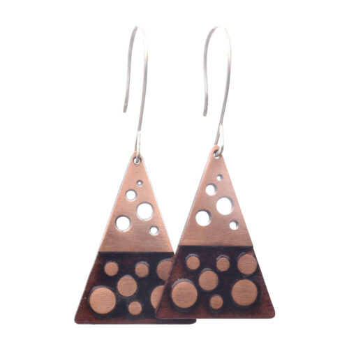 Oorbellen Enamel – Glas Emaille – Sterling Zilver – Transparant Bruin