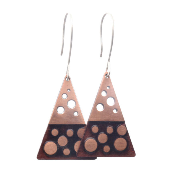 Oorbellen Enamel - Glas Emaille - Sterling Zilver - Transparant Bruin