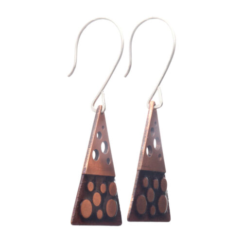 Oorbellen Enamel – Glas Emaille – Sterling Zilver – Transparant Bruin